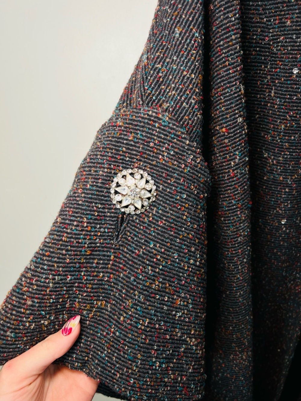 Vintage 1960s Lilli Ann Tweed Swing Coat M-XL - Picture 3 of 11